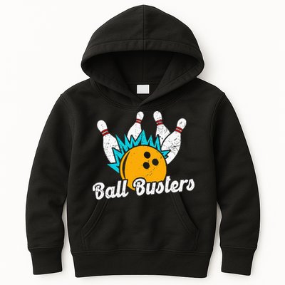 Classic Retro Bowling Team Name Ball Busters League Night Kids Hoodie