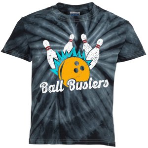 Classic Retro Bowling Team Name Ball Busters League Night Kids Tie-Dye T-Shirt