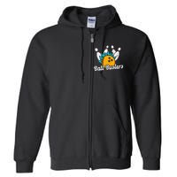 Classic Retro Bowling Team Name Ball Busters League Night Full Zip Hoodie