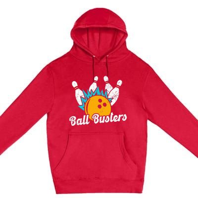 Classic Retro Bowling Team Name Ball Busters League Night Premium Pullover Hoodie