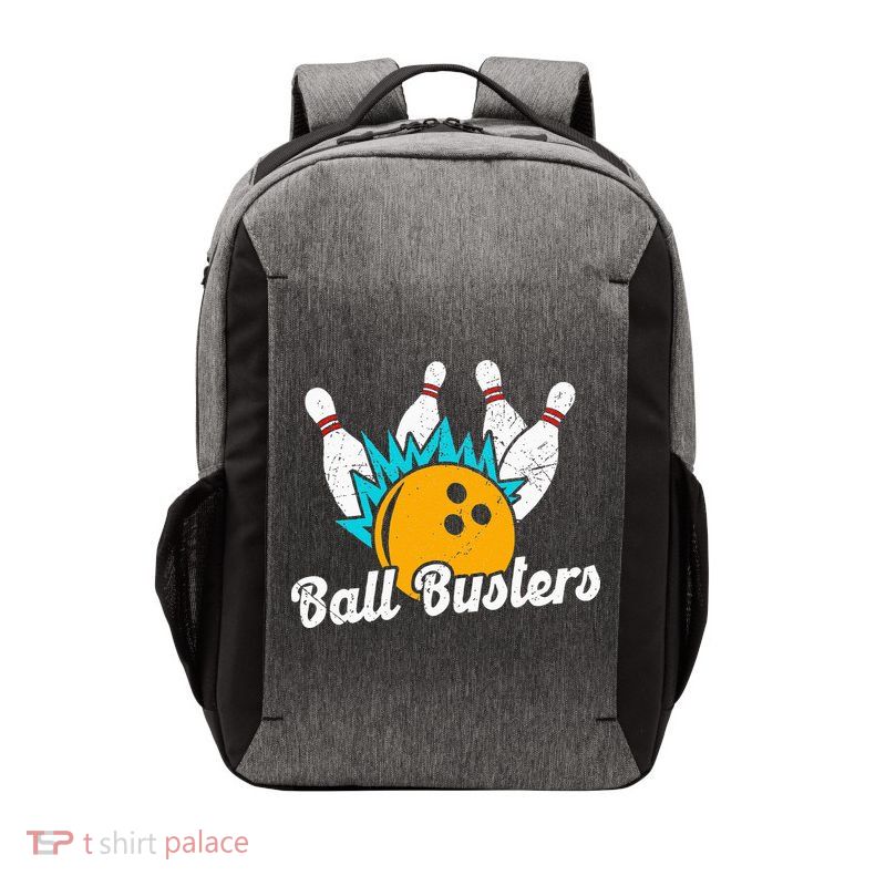 Classic Retro Bowling Team Name Ball Busters League Night Vector Backpack