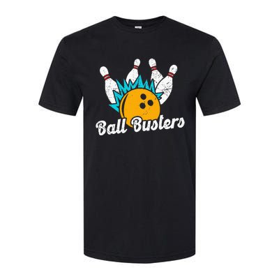 Classic Retro Bowling Team Name Ball Busters League Night Softstyle CVC T-Shirt