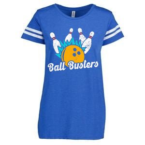 Classic Retro Bowling Team Name Ball Busters League Night Enza Ladies Jersey Football T-Shirt