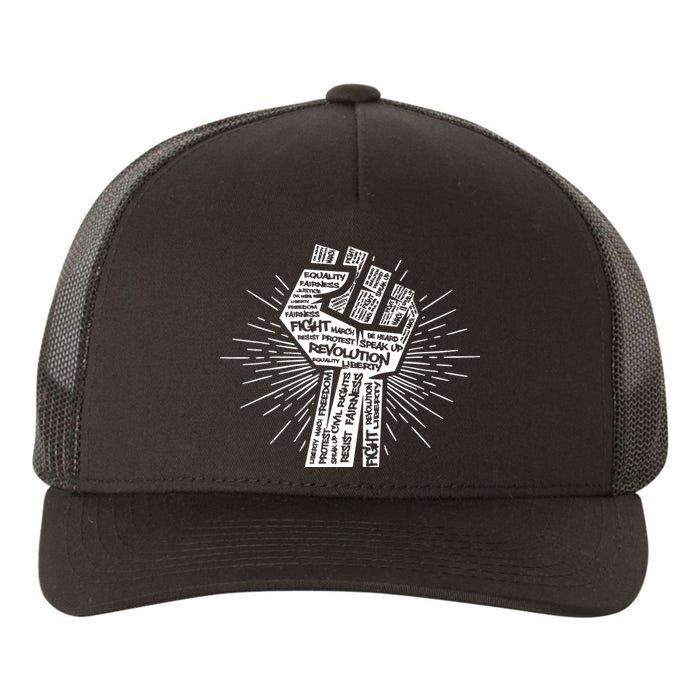 Civil Rights Black Power Fist March For Justice Yupoong Adult 5-Panel Trucker Hat