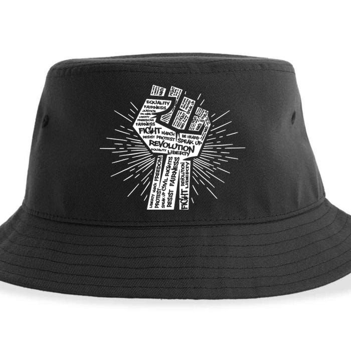 Civil Rights Black Power Fist March For Justice Sustainable Bucket Hat