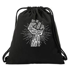 Civil Rights Black Power Fist March For Justice Drawstring Bag