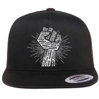 Civil Rights Black Power Fist March For Justice Flat Bill Trucker Hat