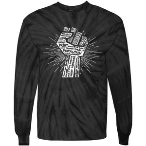 Civil Rights Black Power Fist March For Justice Tie-Dye Long Sleeve Shirt