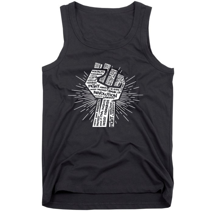 Civil Rights Black Power Fist March For Justice Tank Top