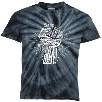 Civil Rights Black Power Fist March For Justice Kids Tie-Dye T-Shirt