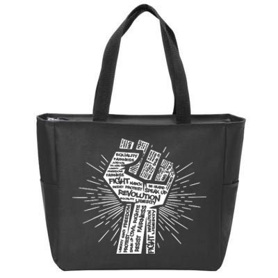 Civil Rights Black Power Fist March For Justice Zip Tote Bag