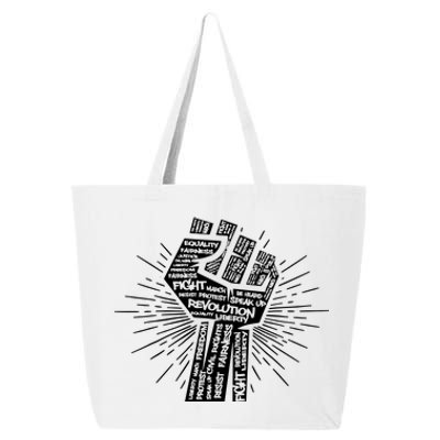 Civil Rights Black Power Fist March For Justice 25L Jumbo Tote