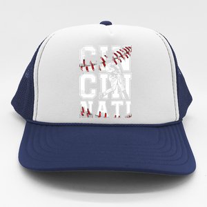 Cincinnati Retro Baseball Lover Met At Game Day Trucker Hat