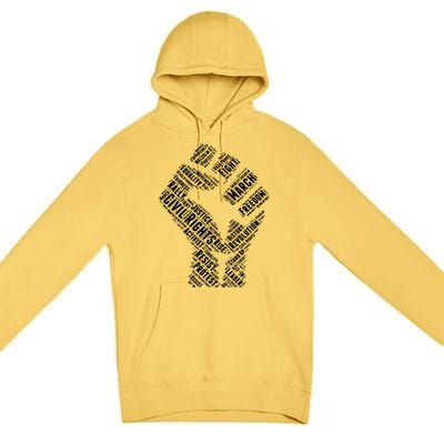 Civil Rights Black Power Fist March For Justice Premium Pullover Hoodie