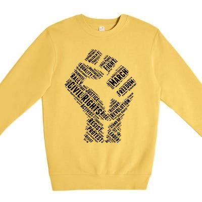 Civil Rights Black Power Fist March For Justice Premium Crewneck Sweatshirt