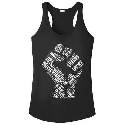 Civil Rights Black Power Fist March For Justice Ladies PosiCharge Competitor Racerback Tank