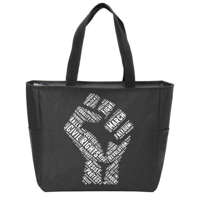 Civil Rights Black Power Fist March For Justice Zip Tote Bag