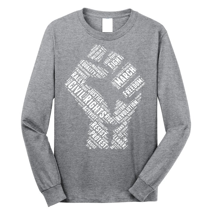 Civil Rights Black Power Fist March For Justice Long Sleeve Shirt