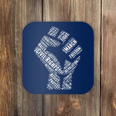 Civil Rights Black Power Fist March For Justice Coaster