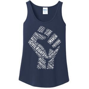 Civil Rights Black Power Fist March For Justice Ladies Essential Tank