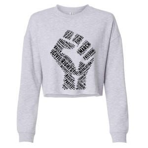 Civil Rights Black Power Fist March For Justice Cropped Pullover Crew