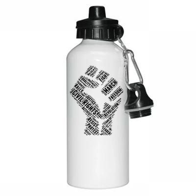 Civil Rights Black Power Fist March For Justice Aluminum Water Bottle 