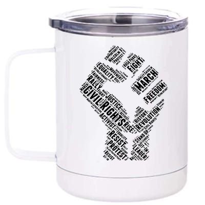 Civil Rights Black Power Fist March For Justice 12 oz Stainless Steel Tumbler Cup