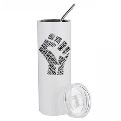 Civil Rights Black Power Fist March For Justice Stainless Steel Tumbler