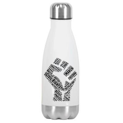 Civil Rights Black Power Fist March For Justice Stainless Steel Insulated Water Bottle