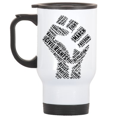 Civil Rights Black Power Fist March For Justice Stainless Steel Travel Mug