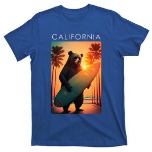 Cool Republic Bear Surfing Beach California T-Shirt