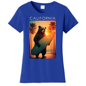 Cool Republic Bear Surfing Beach California Women's T-Shirt