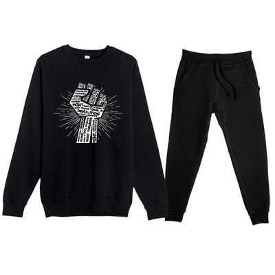 Civil Rights Black Power Fist March For Justice | Black Lives Matter Premium Crewneck Sweatsuit Set