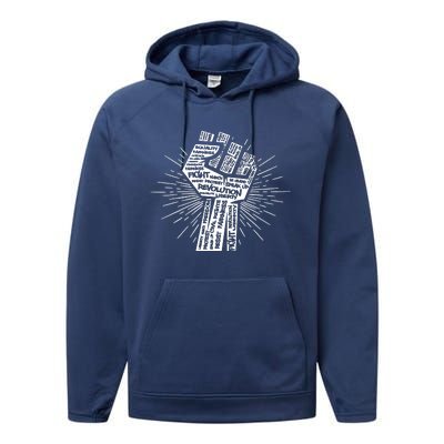 Civil Rights Black Power Fist March For Justice | Black Lives Matter Performance Fleece Hoodie