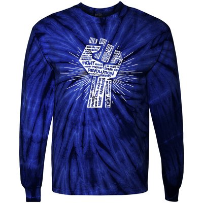 Civil Rights Black Power Fist March For Justice | Black Lives Matter Tie-Dye Long Sleeve Shirt