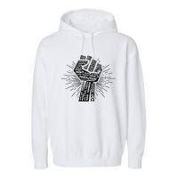 Civil Rights Black Power Fist March For Justice | Black Lives Matter Garment-Dyed Fleece Hoodie