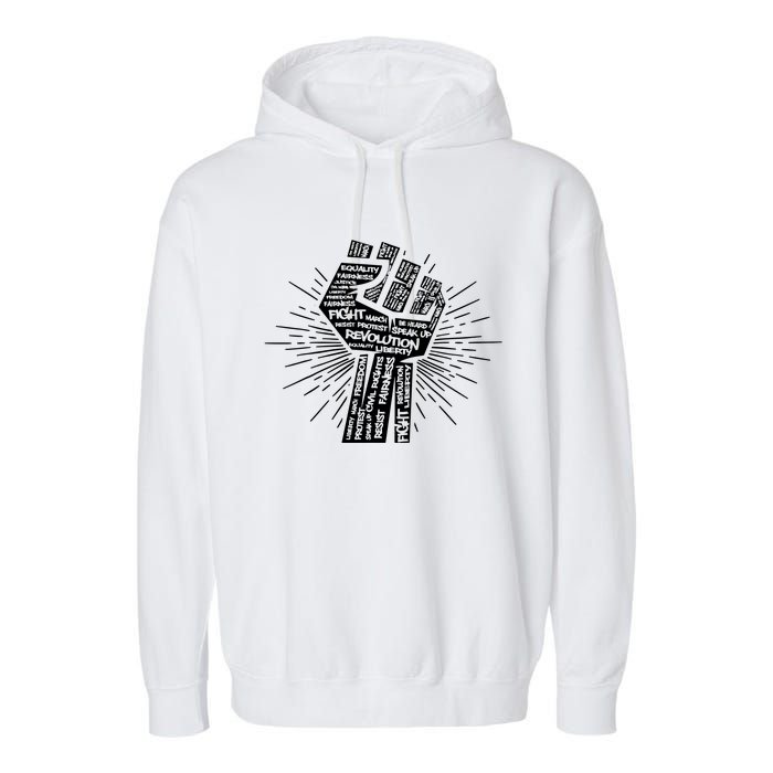 Civil Rights Black Power Fist March For Justice | Black Lives Matter Garment-Dyed Fleece Hoodie