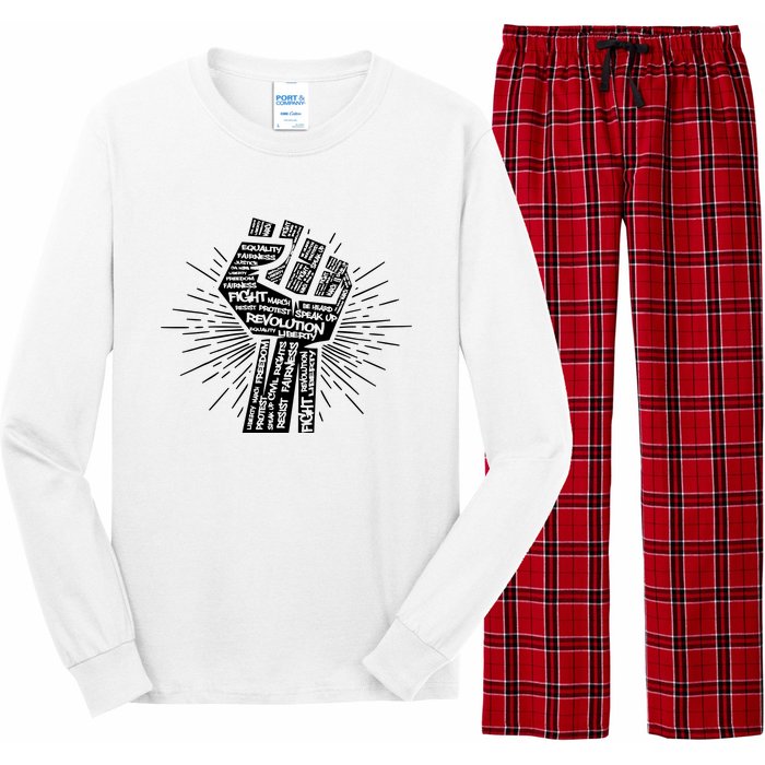 Civil Rights Black Power Fist March For Justice | Black Lives Matter Long Sleeve Pajama Set