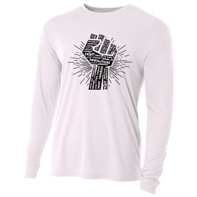 Civil Rights Black Power Fist March For Justice | Black Lives Matter Cooling Performance Long Sleeve Crew