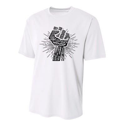 Civil Rights Black Power Fist March For Justice | Black Lives Matter Performance Sprint T-Shirt