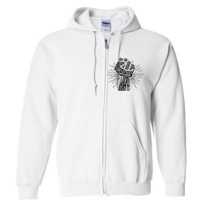 Civil Rights Black Power Fist March For Justice | Black Lives Matter Full Zip Hoodie