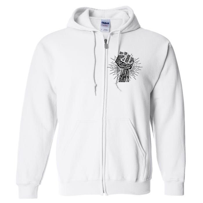 Civil Rights Black Power Fist March For Justice | Black Lives Matter Full Zip Hoodie