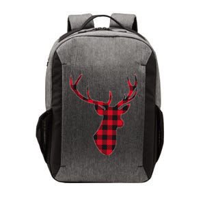 Classic Red & Black Christmas Buffalo Plaid Deer Vector Backpack