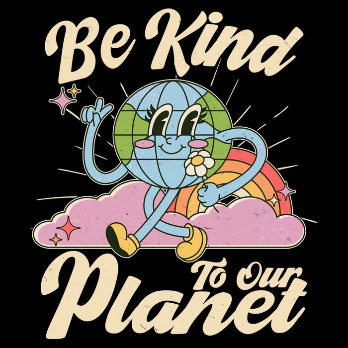 Cute Retro Be Kind To Our Planet Celebrate Earth Day 7-Panel Snapback Hat
