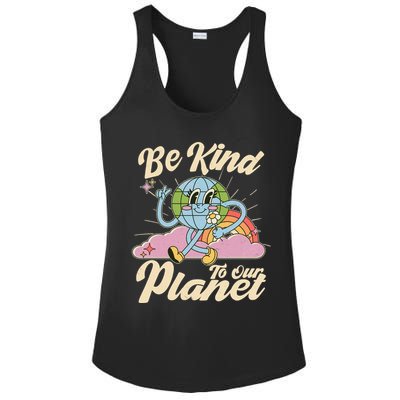 Cute Retro Be Kind To Our Planet Celebrate Earth Day Ladies PosiCharge Competitor Racerback Tank