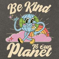 Cute Retro Be Kind To Our Planet Celebrate Earth Day Cotton Canvas Backpack