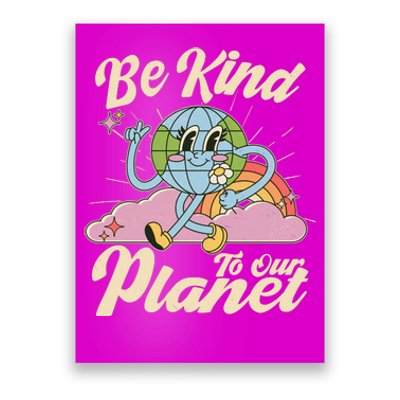 Cute Retro Be Kind To Our Planet Celebrate Earth Day Poster