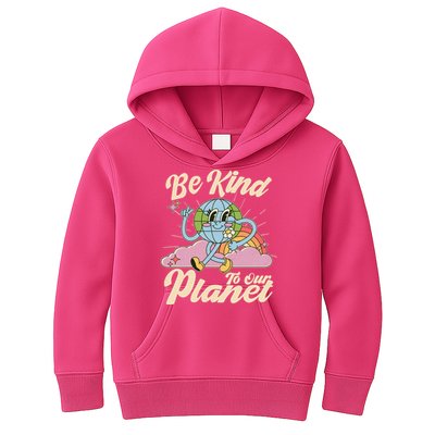 Cute Retro Be Kind To Our Planet Celebrate Earth Day Kids Hoodie