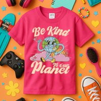 Cute Retro Be Kind To Our Planet Celebrate Earth Day Kids T-Shirt