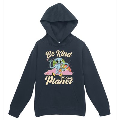 Cute Retro Be Kind To Our Planet Celebrate Earth Day Urban Pullover Hoodie